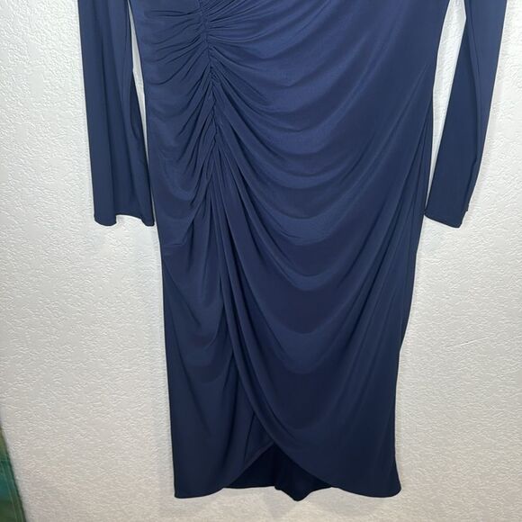 New La Femme 29812 Navy Mother of the Bride Midi Dress Size 10 - Picture 5 of 13